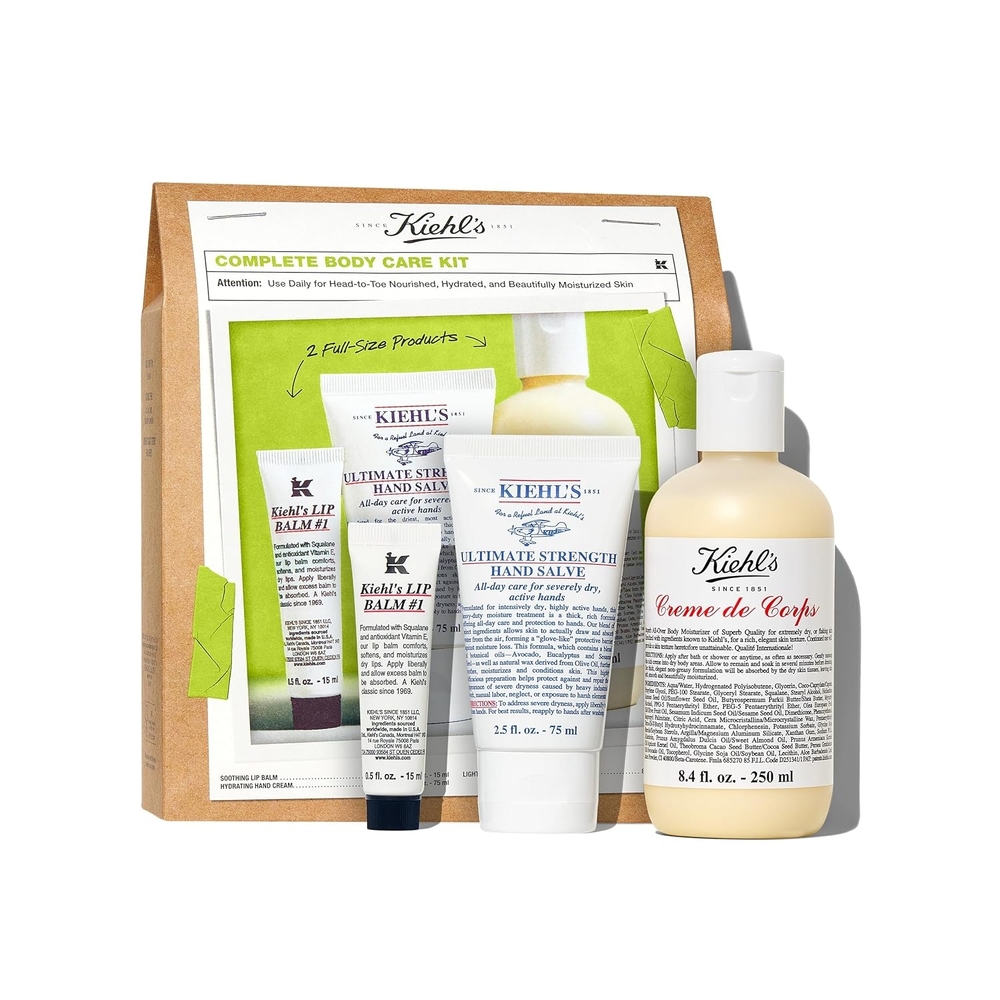 Kiehl's Creme de Corps Body Lotion, Hand Salve, & Lip Balm Set